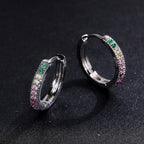 Crystal Cubic Zirconia Lymphatic Drainage Earrings Colorful Crystal Hoop Earrings Weight Loss Slimming Earrings Fashion Jewelry