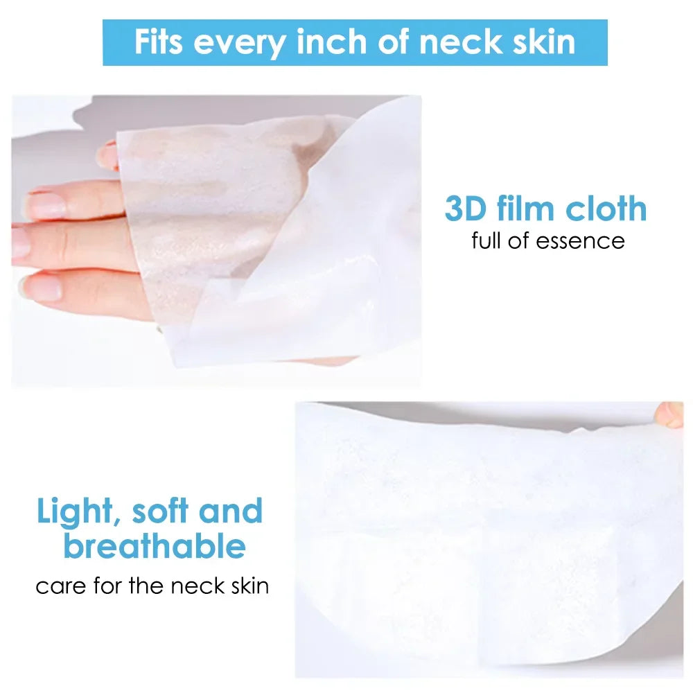 10PCS Collagen Anti Wrinkle Neck Mask Anti Aging Fade Fine Lines Firm Skin Moisturizing Brighten Rejuvenating SkinCare Cosmetics