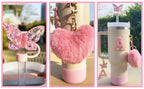 9PCS Accessory Set for Stanley Cup 30oz 40oz Butterfly Straw Cover Cap Silicone Boot Charm Initials Sticker Spill Proof Stopper