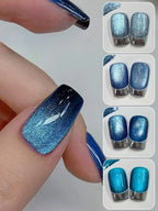 1-3pcs PSK 2025 New Whitening Purple Glass Beads Starry Crystal Nail Art Purple Glass Bead Cat Eye Gel Nail Polish Nail Supplies