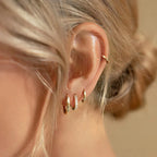 4PCS Set Stainless Steel Huggie Minimal Hoop Earrings 6/8/10mm Crystal Zirconia Helix Tragus Cartilage Earrings Piercing Jewelry