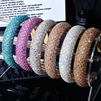 Colorful Baroque Head Hoop Luxury Women Full Crystal Rhinestones Sponge Padded Headband for Lady Girls Diamond Wide Headband