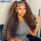 Chocolate Brown Curly Wigs Human Hair 13X4 13X6 Hd Lace Frontal Wig Colored Water Deep Wave Lace Front Wig For Women 30 36 Inch