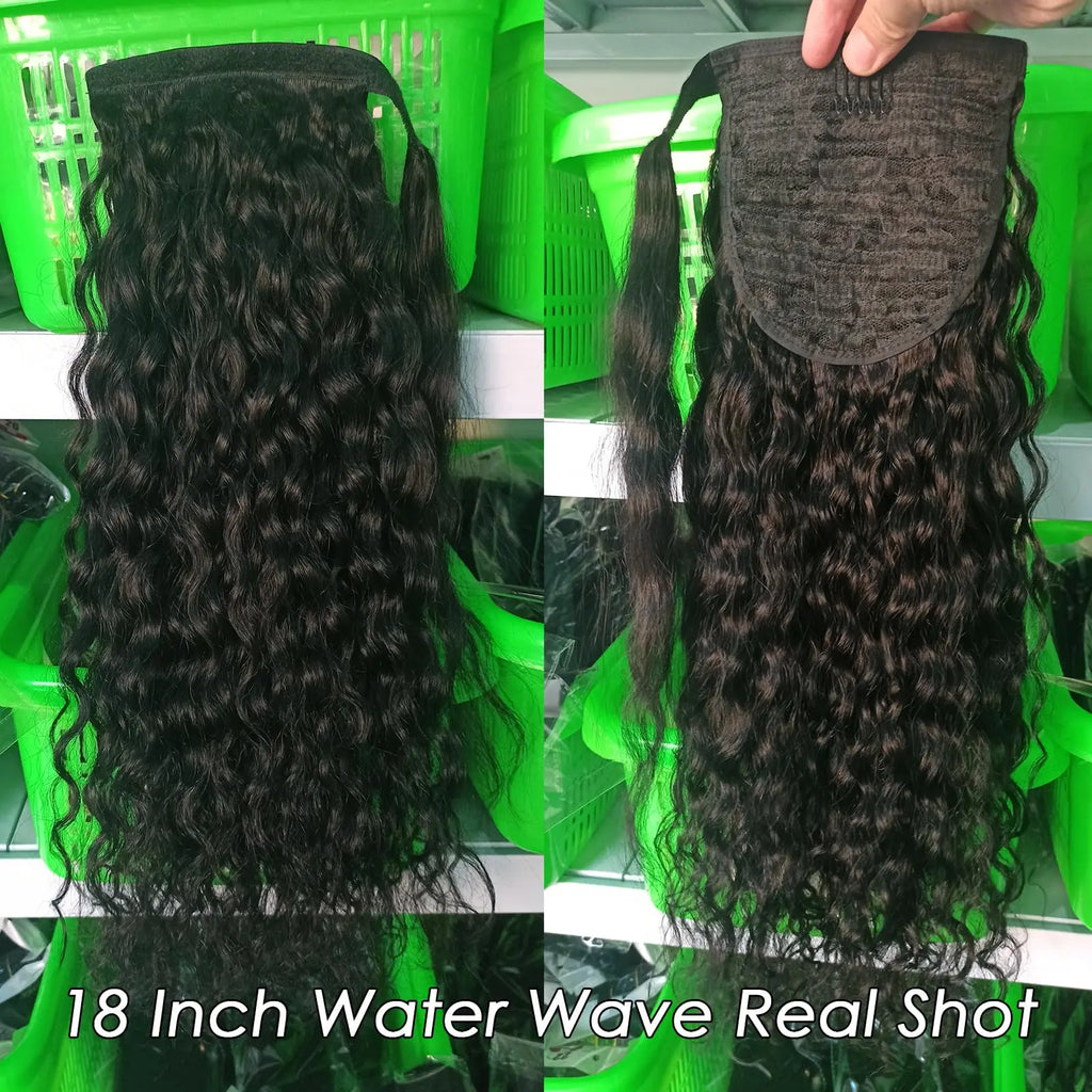 100G Ponytail Human Hair Extensions Straight Wrap Around Horsetail 100% Remy Human Hair 10"-32" Ponytail Extension for Women