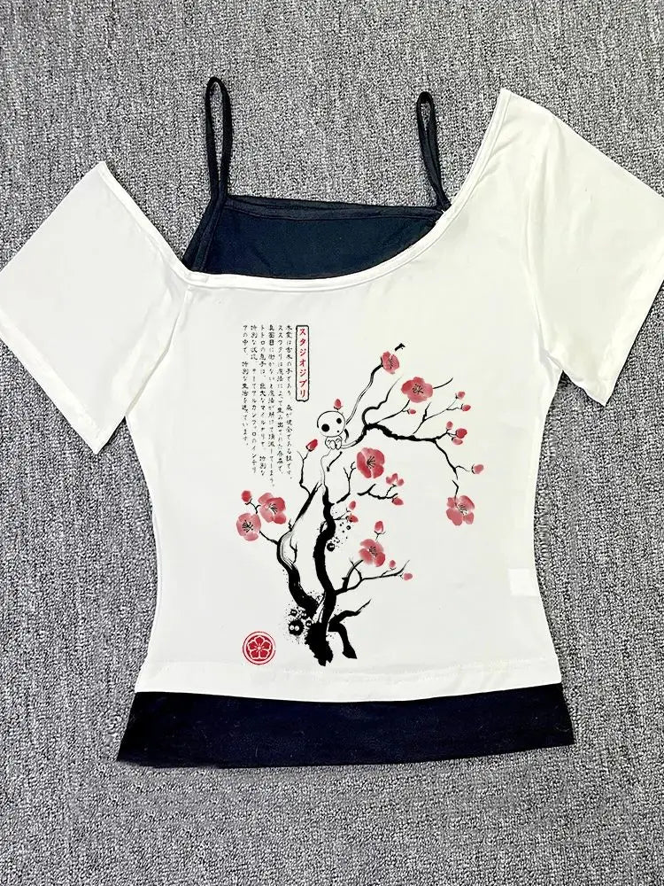 Beautiful Flower pattern Print vest Women Crop top Casual fashion Tops cute Comfortable sexy Female Clothes Sweet Girl Baby Top