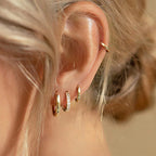 4PCS Set Stainless Steel Huggie Minimal Hoop Earrings 6/8/10mm Crystal Zirconia Helix Tragus Cartilage Earrings Piercing Jewelry