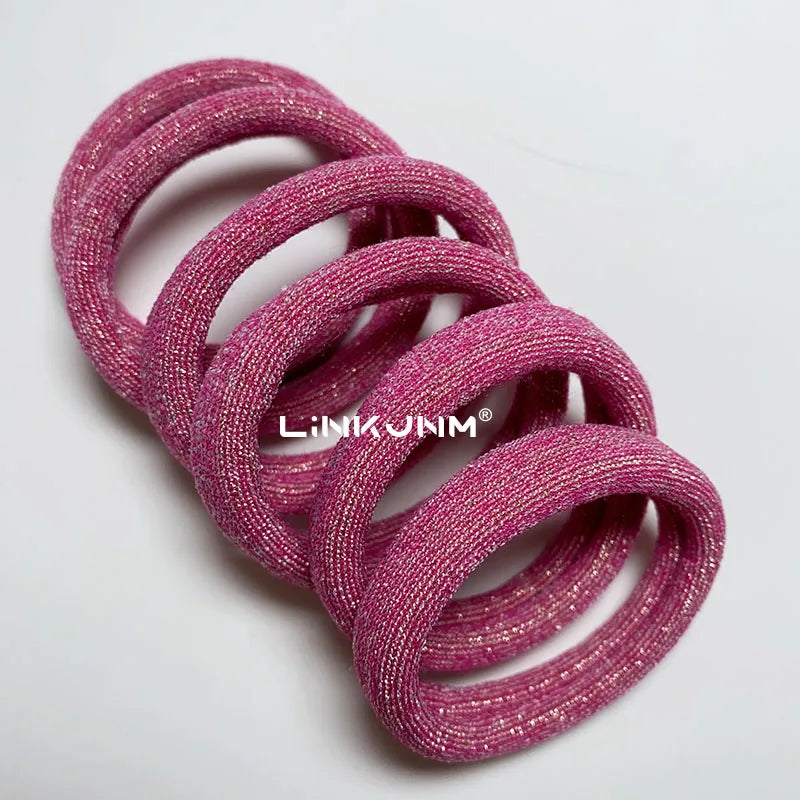 6PCS Women Glitter Hair Scrunchies Girls Elastic Hair Rubber Bands Hair Holder/Gum Hair Accessories Ponytail Hair Holders
