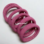 6PCS Women Glitter Hair Scrunchies Girls Elastic Hair Rubber Bands Hair Holder/Gum Hair Accessories Ponytail Hair Holders