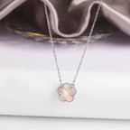 7 colors classic simple five-leaf flower pendant necklace natural stones clover Choker Chain for women party daily wear jewelry