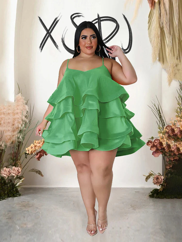 Elegant Chic Large Women Dresses Satin Summer Sexy Party Dress Strap Sleeveless Loose Plus Size Dresses Wholesale Dropshipping