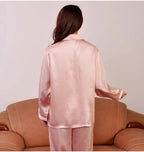 100% Pure Silk Women's Classical Pajama Set Sleepwear Nightgown M L XL YM007