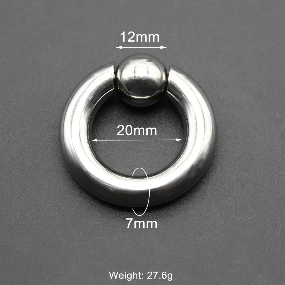 1Pc Large Gauges Stainless Steel CAPTIVE SPRING BEAD RING for Septum Piercing BCR Nose Ring Hoop Expander Earlobe Earrings 00G