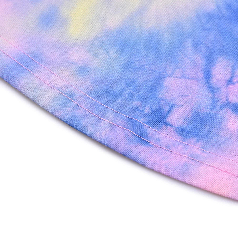 2024 cross-border women's summer new tie-dye cloud sunflower sleeveless vest T-shirt