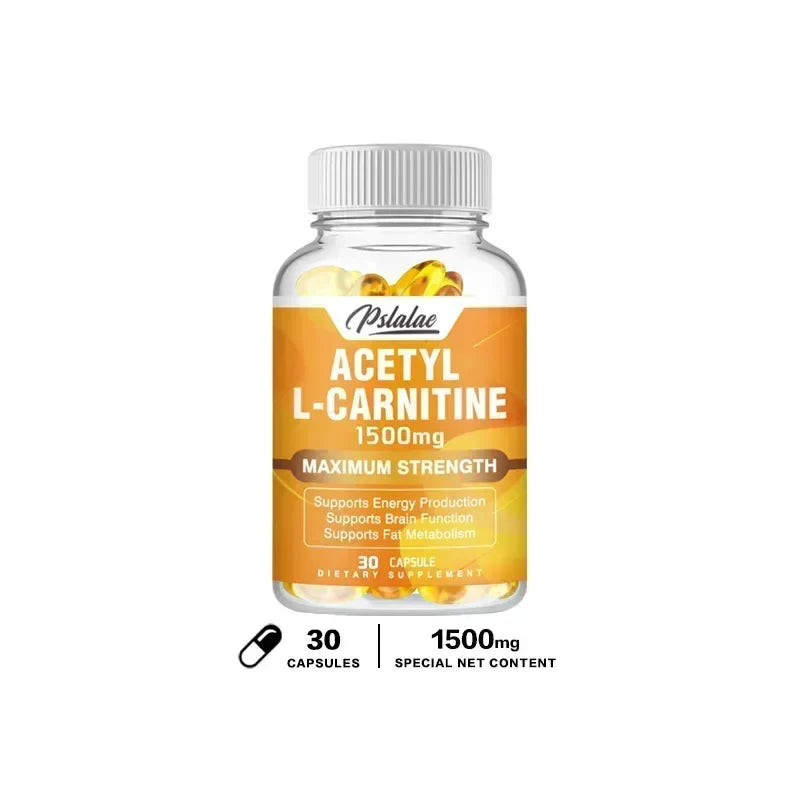 Acetyl-L-Carnitine Capsules 1500 Mg - Supports Natural Energy Production, Supports Memory and Concentration Supplement