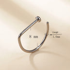 ASTM F136 Titanium PIERC D Shape Nose Ring Nostril Piercing Hoop Septum Rings Bar Pin Nose Lip Studs Body Jewelry Wholesale