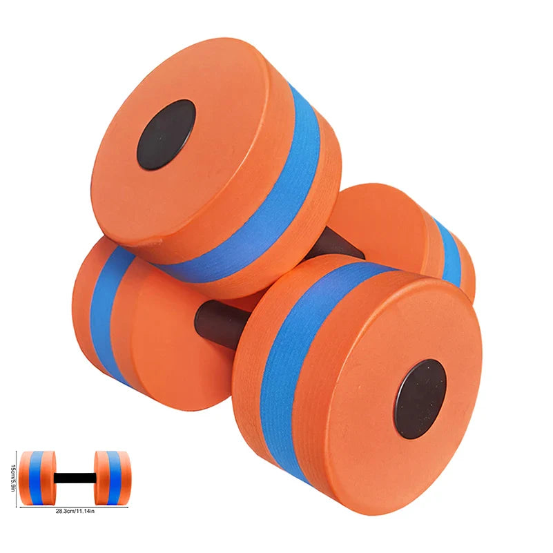 2pcs EVA Water Foam Floating Dumbbell Swimming Pool Water Weight Aerobics Automatic Float Aquatic Barbell Swim Fitness Dumbbell