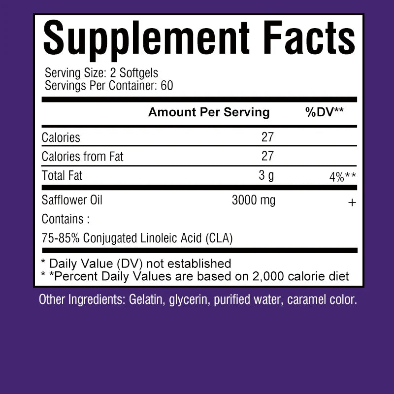 CLA 3000mg - Boost Energy, Improve Muscle Mass, and Boost Metabolism - Non GMO