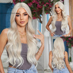 13x6 Lace Front Wig Blonde Wave Synthetic Wigs for Women Daily Party Cosplay Use Heat Resistant Fiber Hair