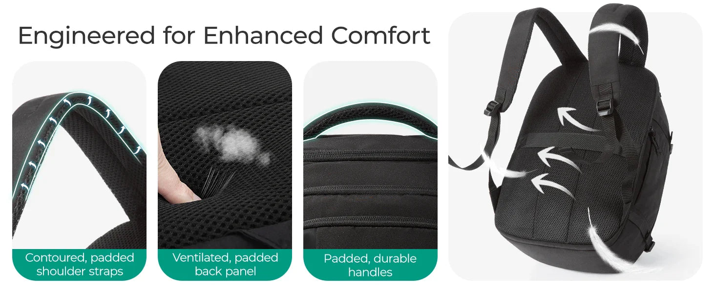 BAGSMART Travel Backpack Flight Approved  30L Lightweight Backpack for Men Women Waterproof Travel Bag with USB Charging Port