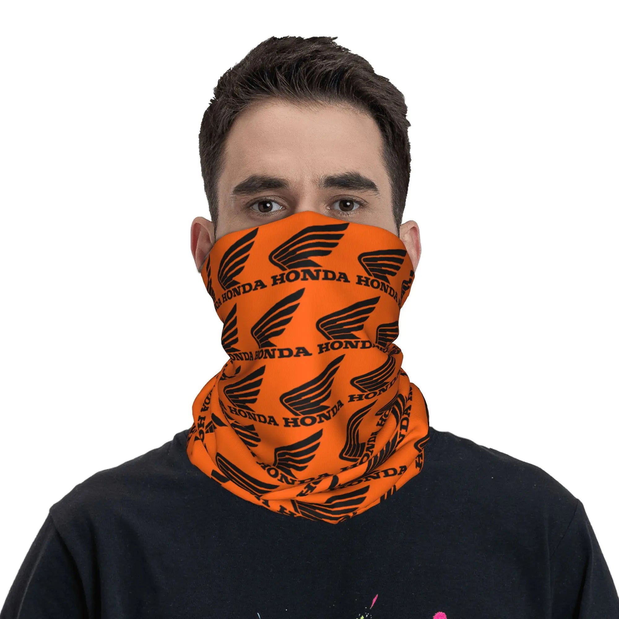 Custom H-Hondaes Motorcycle Rider Winter Headband Neck Warmer Women Men Ski Running Tube Scarf Moto Face Bandana Gaiter