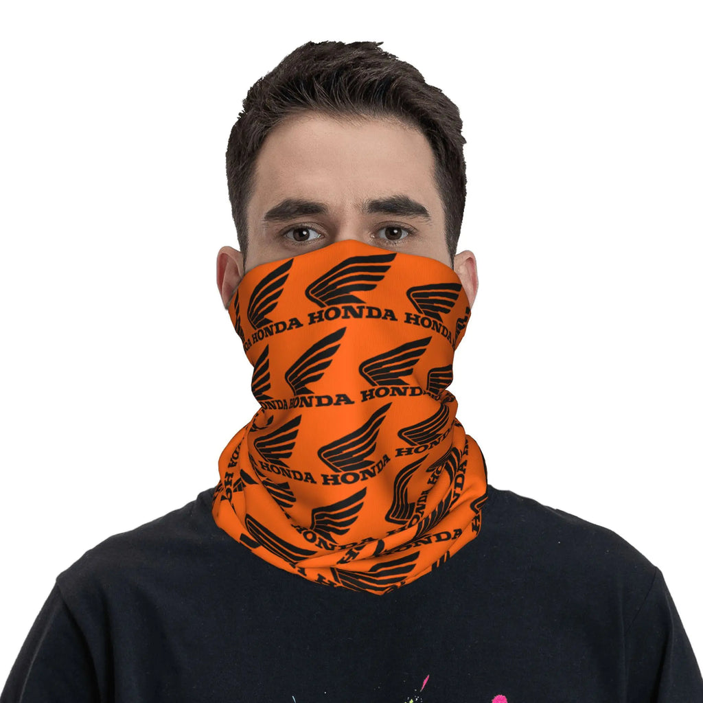 Custom H-Hondaes Motorcycle Rider Winter Headband Neck Warmer Women Men Ski Running Tube Scarf Moto Face Bandana Gaiter