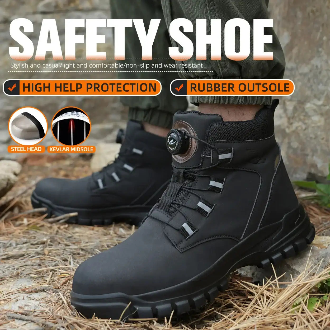 48 Size Steel Toe Cap Light Breathable Sneaker For Men Unisex Work Safety Shoes  Anti-smash And Anti-puncture Safety Sneakers