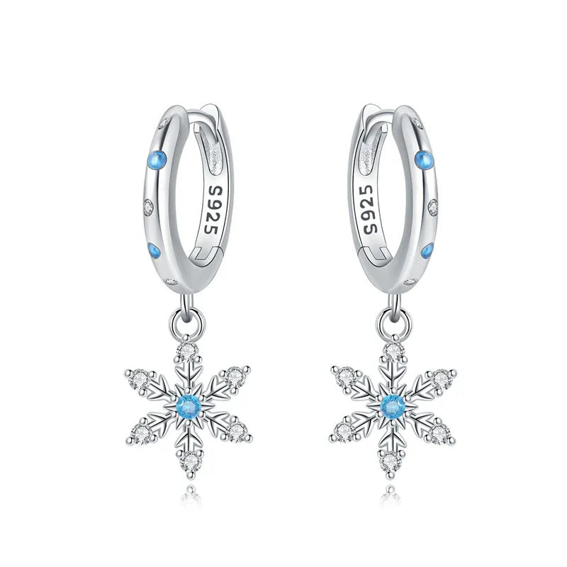 Earrings For Women Silver 925 Fashion Butterfly Snowflake Earrings Cubic Zircon Ear Studs Silver 925 Original Jewelry Gifts