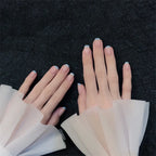 24PCS/SET Cold Black Chess Board Wearing Fake Nails Finished Product Long Full Coverage Acrylic Removable Press on Nails Art Tip