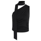 Backless Sexy Off Shoulder Halter Tank Tops Women Vintage Sleeveless Crop Top Y2K Clothes Club Female Casual Summer 2024