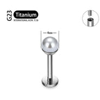 ASTM F136 Titanium 16G Bowl shaped Pearl Earring Helix Tragus Cartilage Stud Earlobe Lip Piercing Jewelry