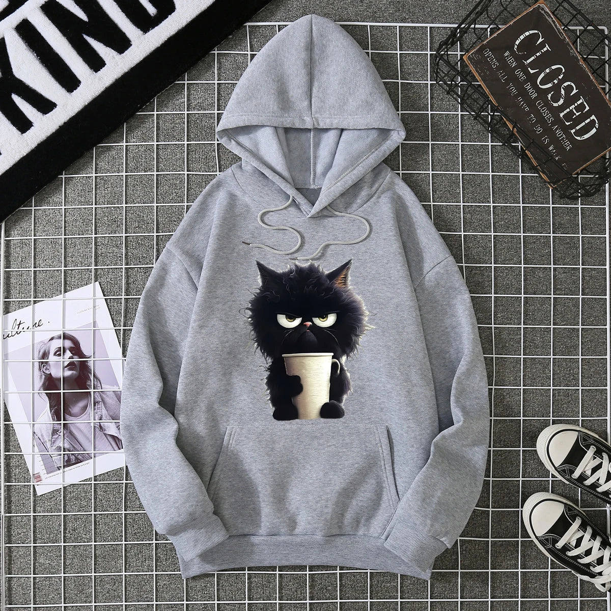 2025 Winter New Women's Hoodie High Street Unisex style Double Pockets Sweatshirts Outerwear Plus-Size Women's Clothing CYXX236