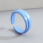 2022 Summer Colorful Ring Set Wholesale Fashion Geometric Chain Candy Color Irregular Opening Rings Women Party Finger Jewelry