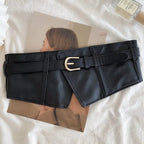 Belt for Women's Fashion with Dress and Coat Design Elastic Waistband Black Versatile Wide Belt Designer Belt