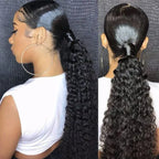 100G Ponytail Human Hair Extensions Straight Wrap Around Horsetail 100% Remy Human Hair 10"-32" Ponytail Extension for Women