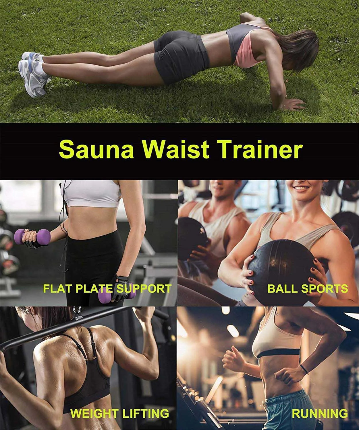 1pc Waist Trainer Slimming Body Shaper Fitness Belt Weight Loss Fat Burning Sport Girdle Sweat Trimmer Workout Cincher Shapewear