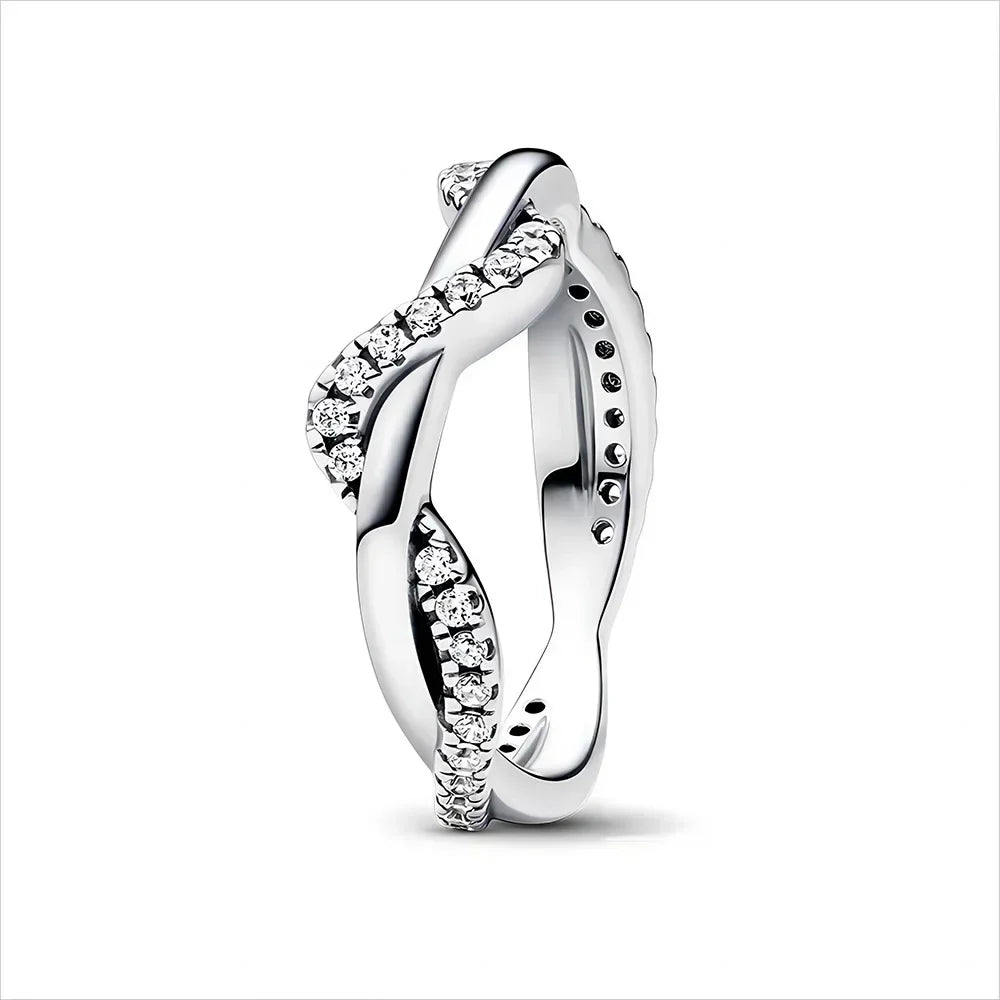 2024 Disney Mickey Sparkling Eternity  Dragon Crown Women's ring wedding vintage Accessories Fit Pandora 925 Original Bracelets