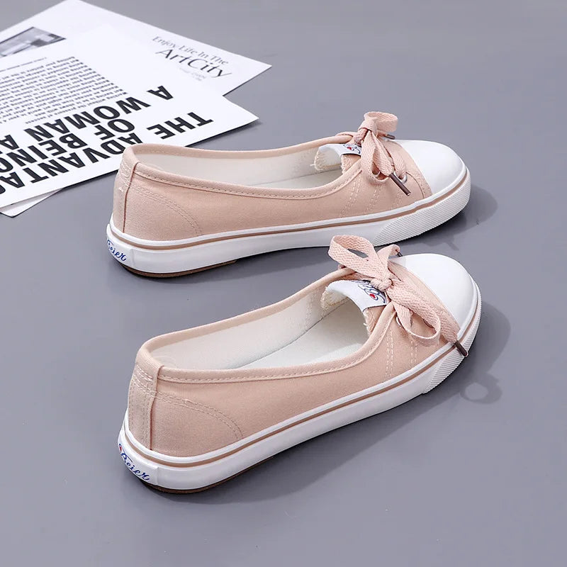 Canvas Small White Shallow Cut Summer Flat Sport Casual Ladies Soft Sneakers Platform Zapatillas De Mujer Tenis Women Luxury