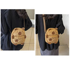 Cute Plush Capybara Crossbody Bag Large Capacity Shoulder Bag Girls Coin Purse Adjustable Zipper Plush Mobile Phone Pouch