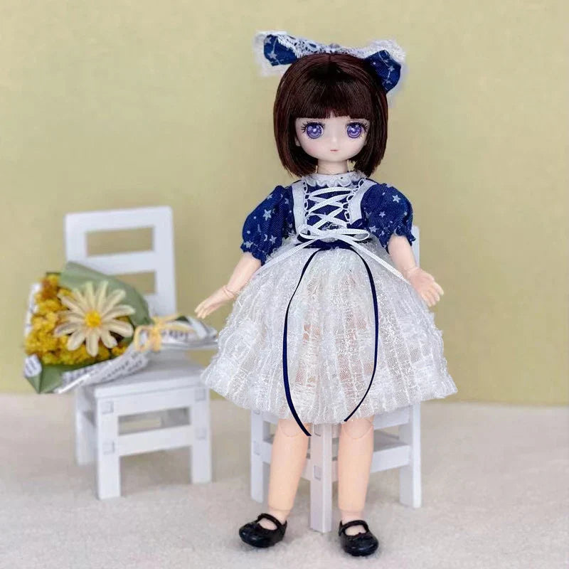 30cm Two-dimensional Doll Comic Face 1/6 Bjd Doll or Dress Up Clothes Children's Girl Birthday Gift Toys Kids Toys