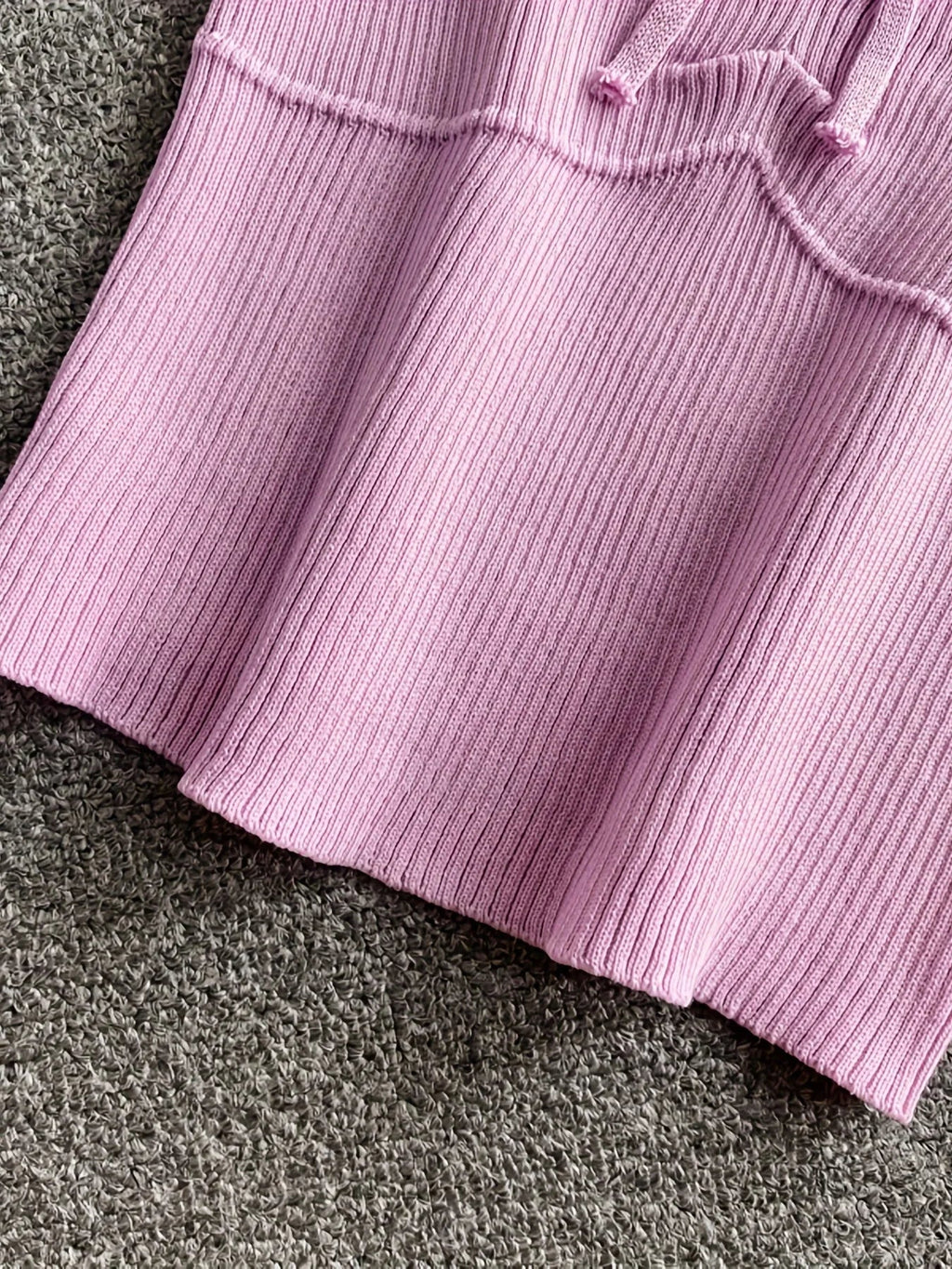 2024 Solid Color Ribbed Knotted Tank Top Casual Round Neck Tank Top For Spring & Summer Women's Clothing Knit Crop Top