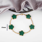7 colors classic simple five-leaf flower pendant necklace natural stones clover Choker Chain for women party daily wear jewelry
