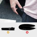 CASEKEY Pink Wallet Slim Minimalist Leather Pop UP Wallet Rfid Blocking Mini Aluminum Automatic Card Holder for Women Men