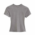 2025 New High Quality Casual T shirt Sexy Slim Short Sleeves Fashion Trend Solid Women Clothing y2k Tops