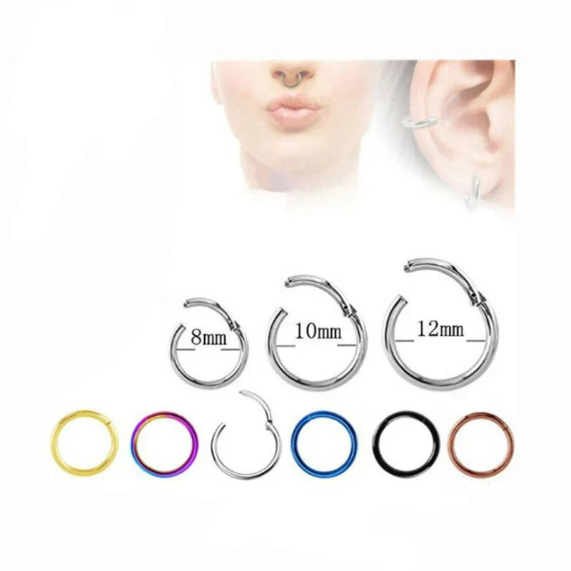 1PC Surgical Steel Tornito Nose Clicker 16G 18G Septum Piercing Clicker Ear Cartilage Pircing Earring Helix Septum Cliker Ring