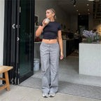 2025 Spring New Short Sleeve T-Shirt Women Solid Simple Casual Soft All-Match Hot Basic Crop Tops Tees Summer Fashion Slim Fit T