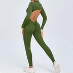 2025 Pad Zipper Long Sleeve Yoga Set Women One Piece Jumpsuit Gym Workout Shorts Fitness Bodysuit Sports Athletic Suit XP358