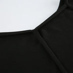 Backless Chic Fashion Skinny Sexy Long Sleeve Short Dress Women Rave Baddie Clubwear Black Solid Party Dresses