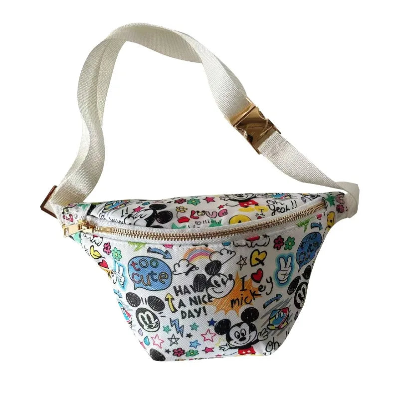 Disney Mickey New Women's Waist Bag Luxury Brand Fashion Women's Messenger Bag Cartoon Cute Women's Chest Bag High Quality