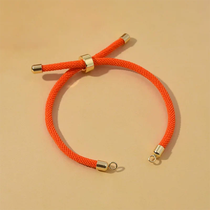 10Pcs Twisted Nylon Cords Bracelet Adjustable Extension Tail Chain Connector For DIY Handmade Jewelry Making Accessories