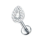 1PC Titanium Zircon Star Flower Labret Piercing for Women Cartilage Tragus Daith Helix Stud Earring Body Jewelry